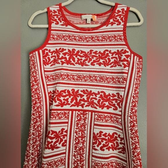Etcetera Red and White Sleeveless Dress - Picture 2 of 5